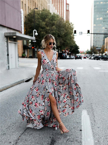 Blossom V-Neck Lace Floral Dress