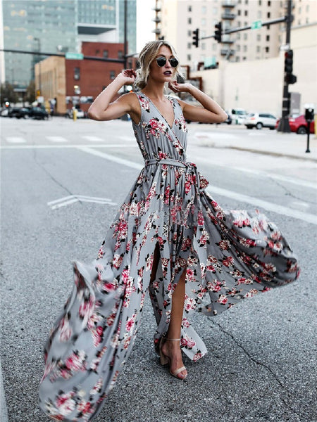 Blossom V-Neck Lace Floral Dress