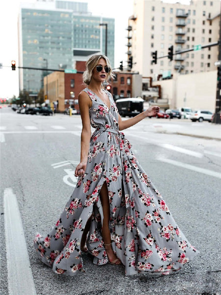 Blossom V-Neck Lace Floral Dress