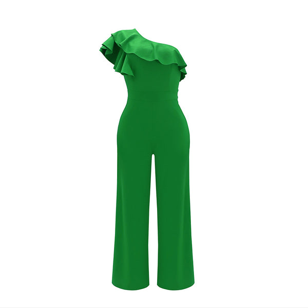One-Shoulder Ruffle Jumpsuit