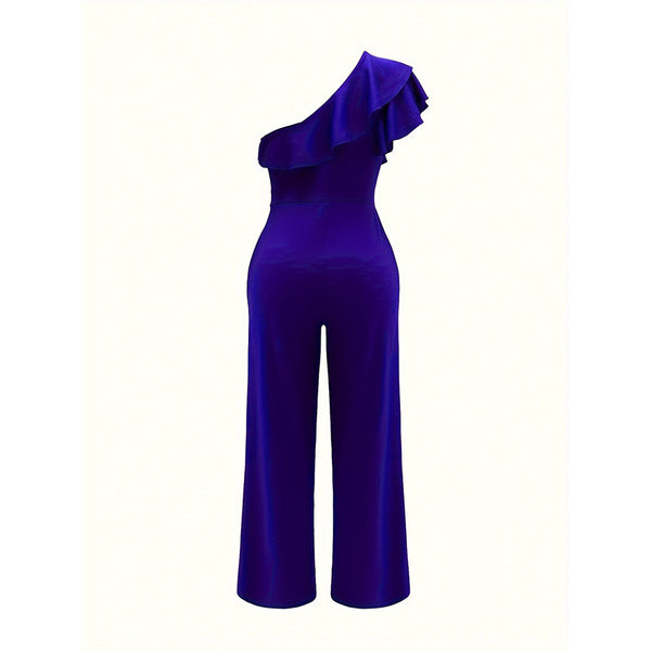 One-Shoulder Ruffle Jumpsuit