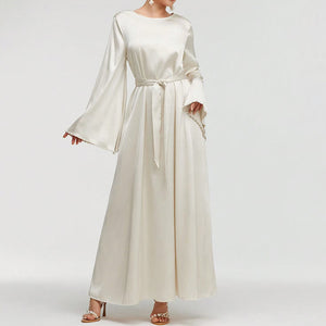 Women's Pearl Cuff A-Line Gown with Long Sleeves