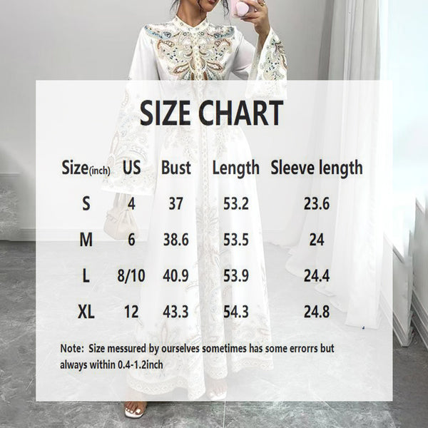 Elegant Floral High-Neck Maxi Dress – Modest A-Line Gown with Flowy Sleeves