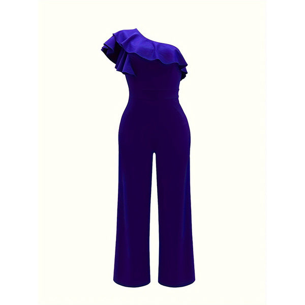 One-Shoulder Ruffle Jumpsuit