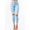 Plus High Waist Distressed Skinny Jeans