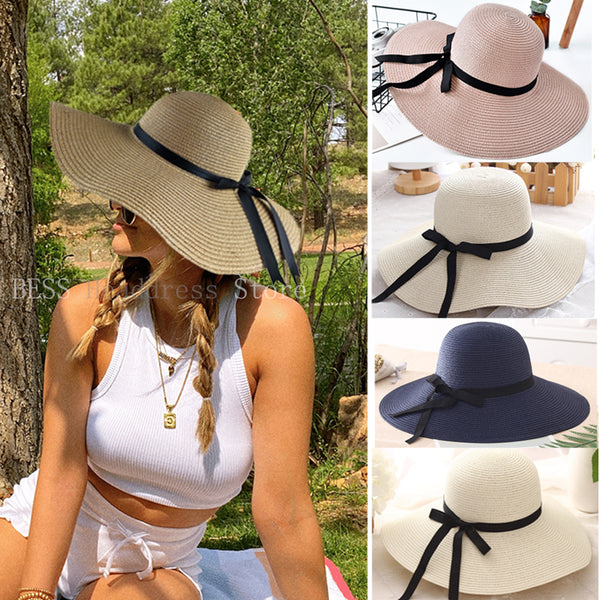 Wide Brim Floppy Straw Sun Hat