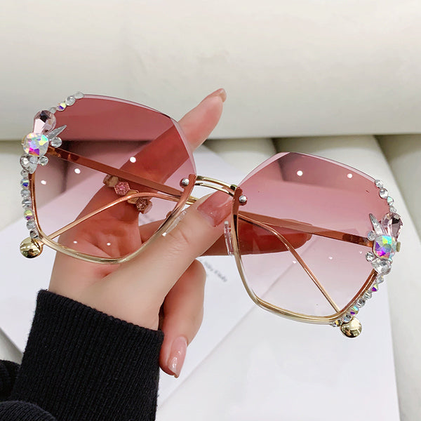 Diamond Rimless Sunglasses