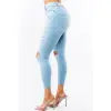 Plus High Waist Distressed Skinny Jeans