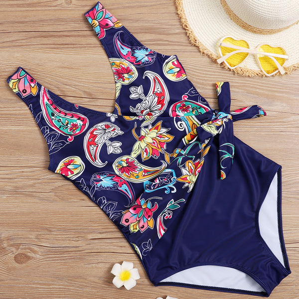 Splash Floral One-piece Large Swimsuit