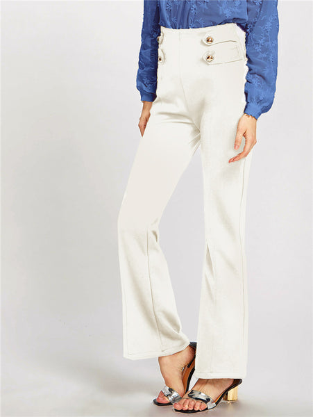 Button Loose High Waist Wide Leg Trousers Size S - XL