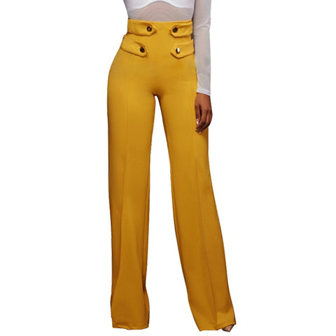 Button Loose High Waist Wide Leg Trousers Size S - XL