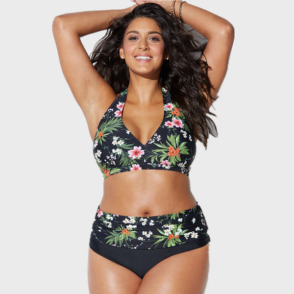 Aqua Vintage Halter High Waist Swimsuit
