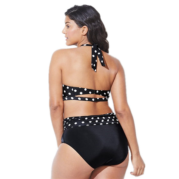 Aqua Vintage Halter High Waist Swimsuit
