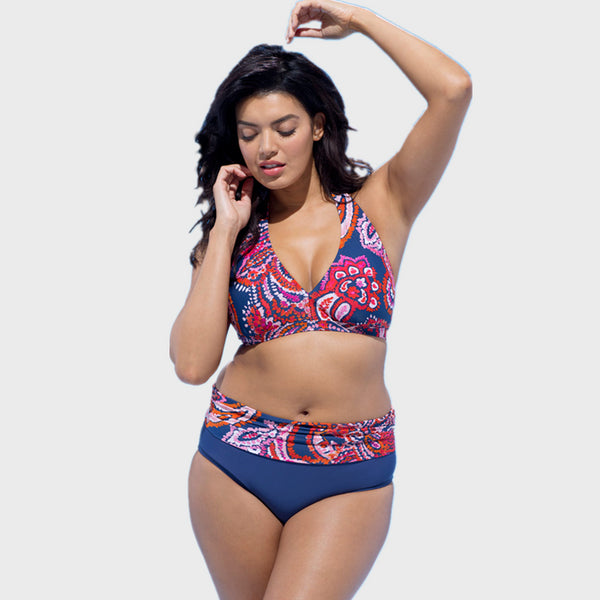 Aqua Vintage Halter High Waist Swimsuit
