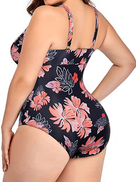 Vintage V Neck Push Up One Piece