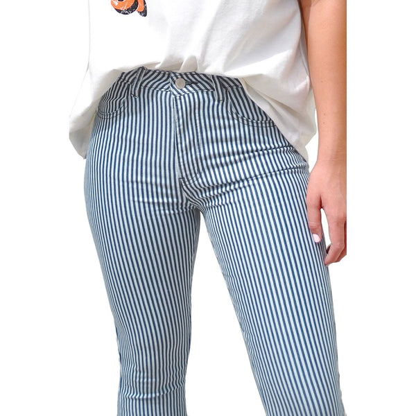 Pin Stripe High Waist Wide Leg Bell Bottoms Size S - XXL