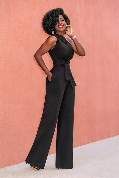 Cutely Sexy One Shoulder Jumpsuit