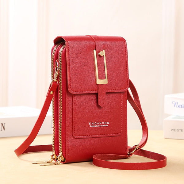 Leather Crossbody Phone Purse: Elegant Shoulder Handbag for Women