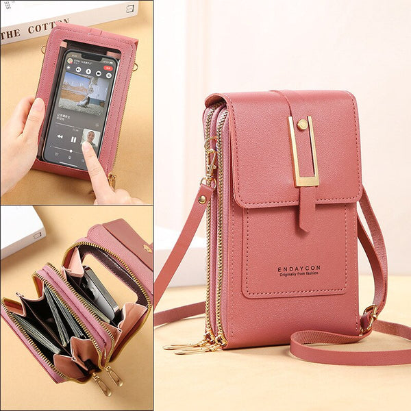 Leather Crossbody Phone Purse: Elegant Shoulder Handbag for Women