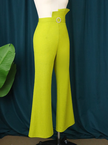 Trendy Pearl Belt High Waist Pants