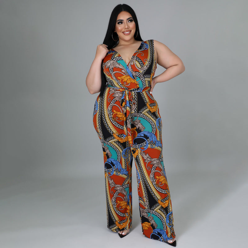 Umbra Printed One Piece Wide Leg Jumpsuit