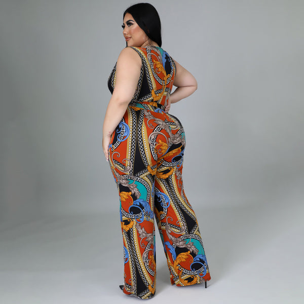 Umbra Printed One Piece Wide Leg Jumpsuit