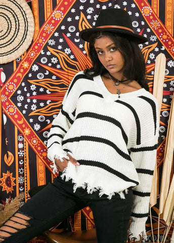 Black And White Stripe Sweater