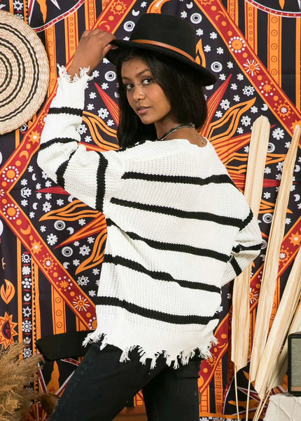 Black And White Stripe Sweater