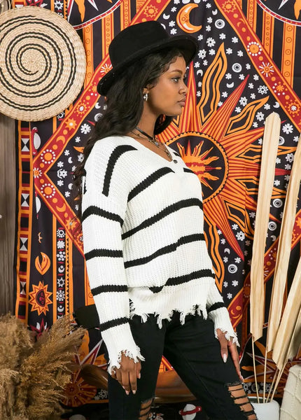 Black And White Stripe Sweater