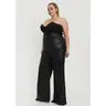 Faux Black Vibrant Wide Pants