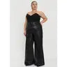 Faux Black Vibrant Wide Pants