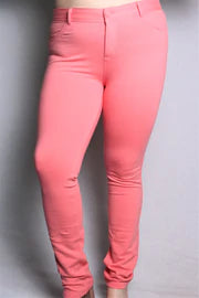 Coral Women's Plus Size Solid Skinny Pants - GS0522