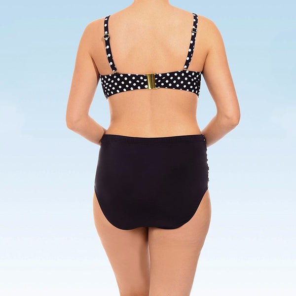 Lagoon Sexy Black Dots High Waist Bikini Set