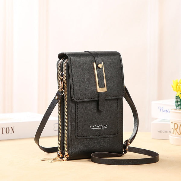 Leather Crossbody Phone Purse: Elegant Shoulder Handbag for Women