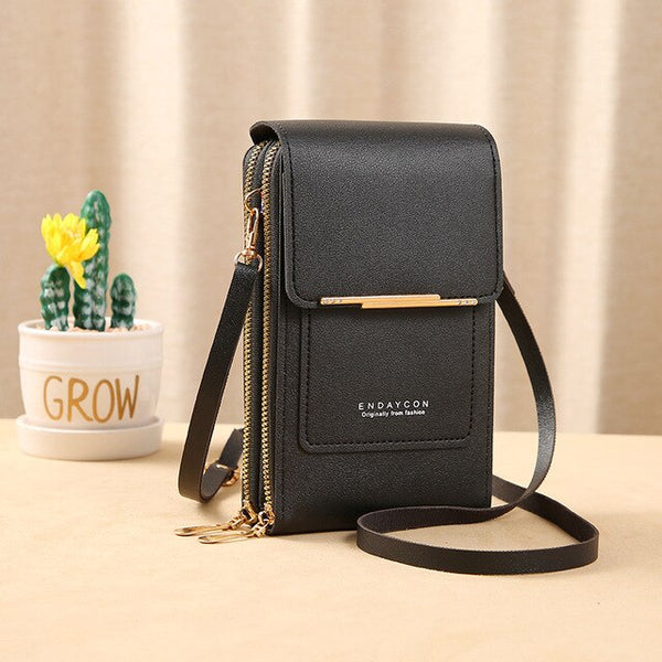 Leather Crossbody Phone Purse: Elegant Shoulder Handbag for Women