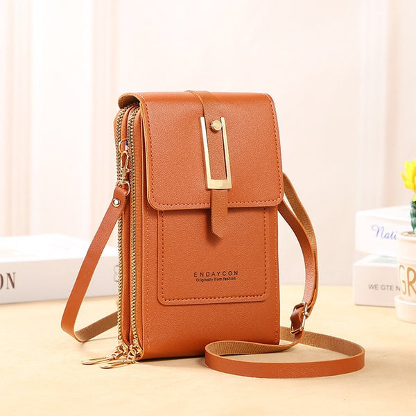 Leather Crossbody Phone Purse: Elegant Shoulder Handbag for Women