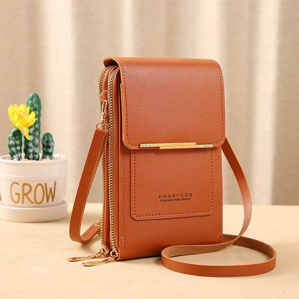 Leather Crossbody Phone Purse: Elegant Shoulder Handbag for Women