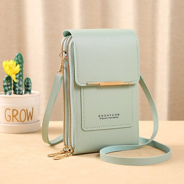 Leather Crossbody Phone Purse: Elegant Shoulder Handbag for Women