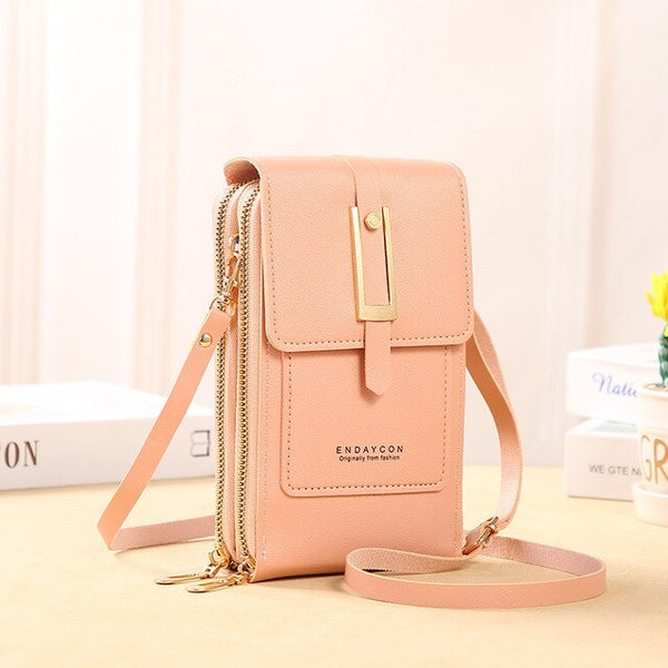 Leather Crossbody Phone Purse: Elegant Shoulder Handbag for Women