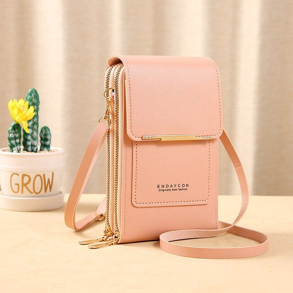 Leather Crossbody Phone Purse: Elegant Shoulder Handbag for Women