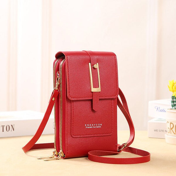 Leather Crossbody Phone Purse: Elegant Shoulder Handbag for Women