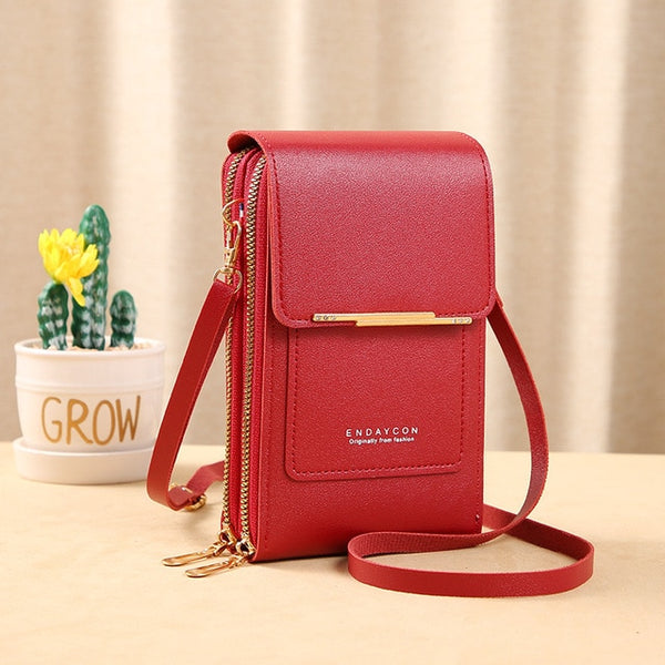 Leather Crossbody Phone Purse: Elegant Shoulder Handbag for Women