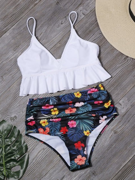 Splash 2 Floral Sexy High Waist Bikini Set