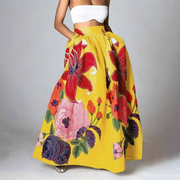 Floral maxi skirt 5xl best sale