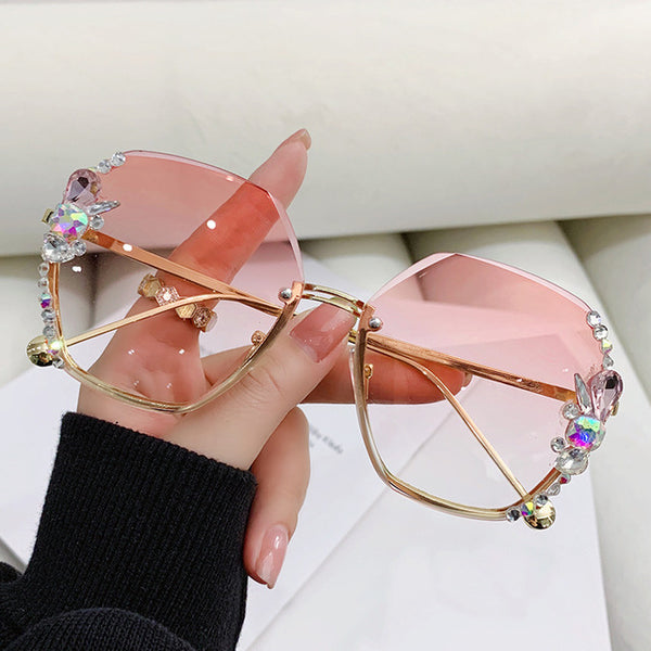 Diamond Rimless Sunglasses